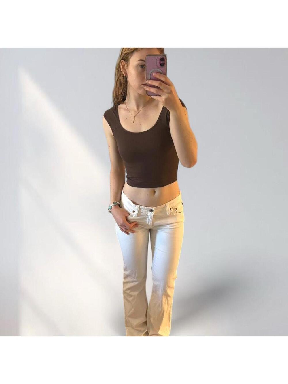 7 For All Mankind Women's White Jeans